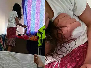 Reserved spouse gives a sensual breast massage and oral pleasure