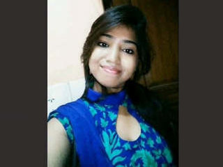 Pretty Indian girl chats on video call