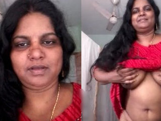Indian wife flaunts her large breasts and intimate area to her partner