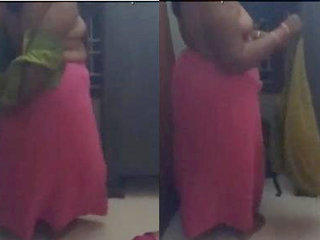 Indian matrimonial woman swaps saree