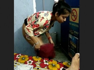 After passionate lovemaking, adorned in attire