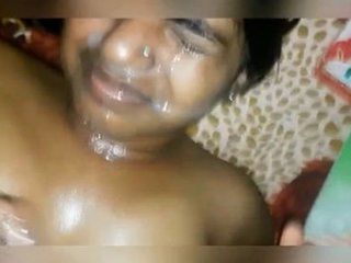 My girlfriend's mouth filled with cum