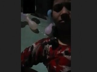 Village girl performs on camera