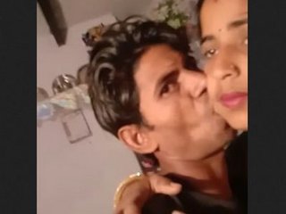 Indian couple gets intimate in a standing position