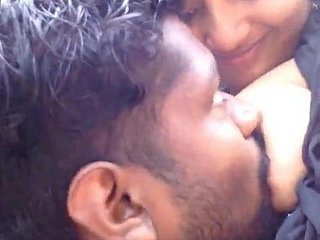 Indian woman fondling her own breasts with nipple play