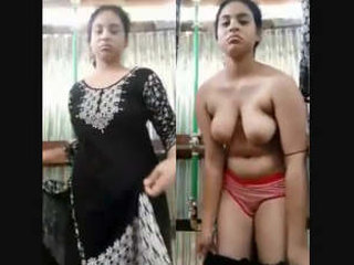 Attractive Pakistani woman undressing and washing herself