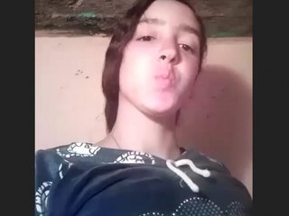 Desi girl with small boobs and ass shows off her pussy in a village