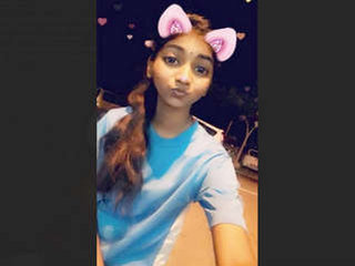 Adorable Tamil girl enjoys oral and manual stimulation