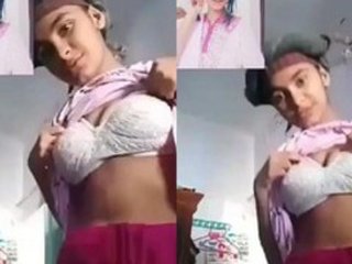 A stunning Indian girl flaunts her natural breasts