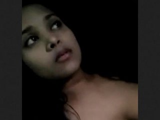 Beautiful blonde girl pleasures herself with her hands