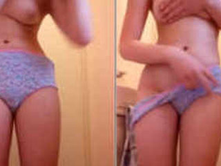 Curvy teenager bares her XXX-rated breasts and pussy in solo video