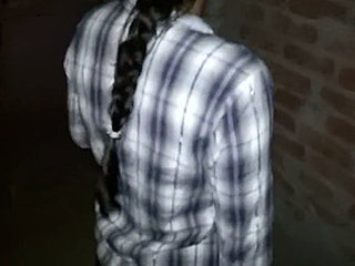 Girlfriend in jeans gets pounded hard from behind in standing position