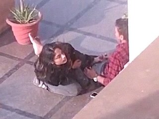 Indian college student has outdoor sex in public area