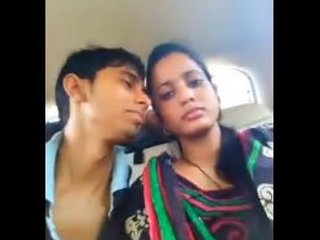 Desi couple shares a passionate kiss in a car