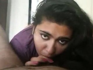Cute girl Desi enjoys giving oral pleasure to her boyfriend's hard dick