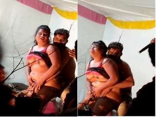 Indian college girl gets fucked on stage by aunty