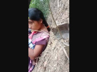 Desi wife gets fucked in the village outdoors