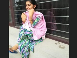 Beautiful girl records a video for her lover