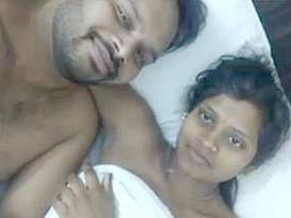 Desi couple's hotel room sex after dinner