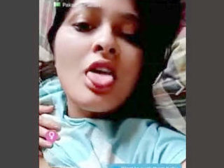 Naughty girl gets naked on a video call
