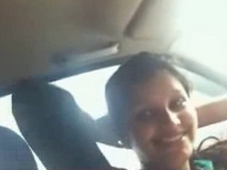 Desi office worker gets intimate with her boss in a car